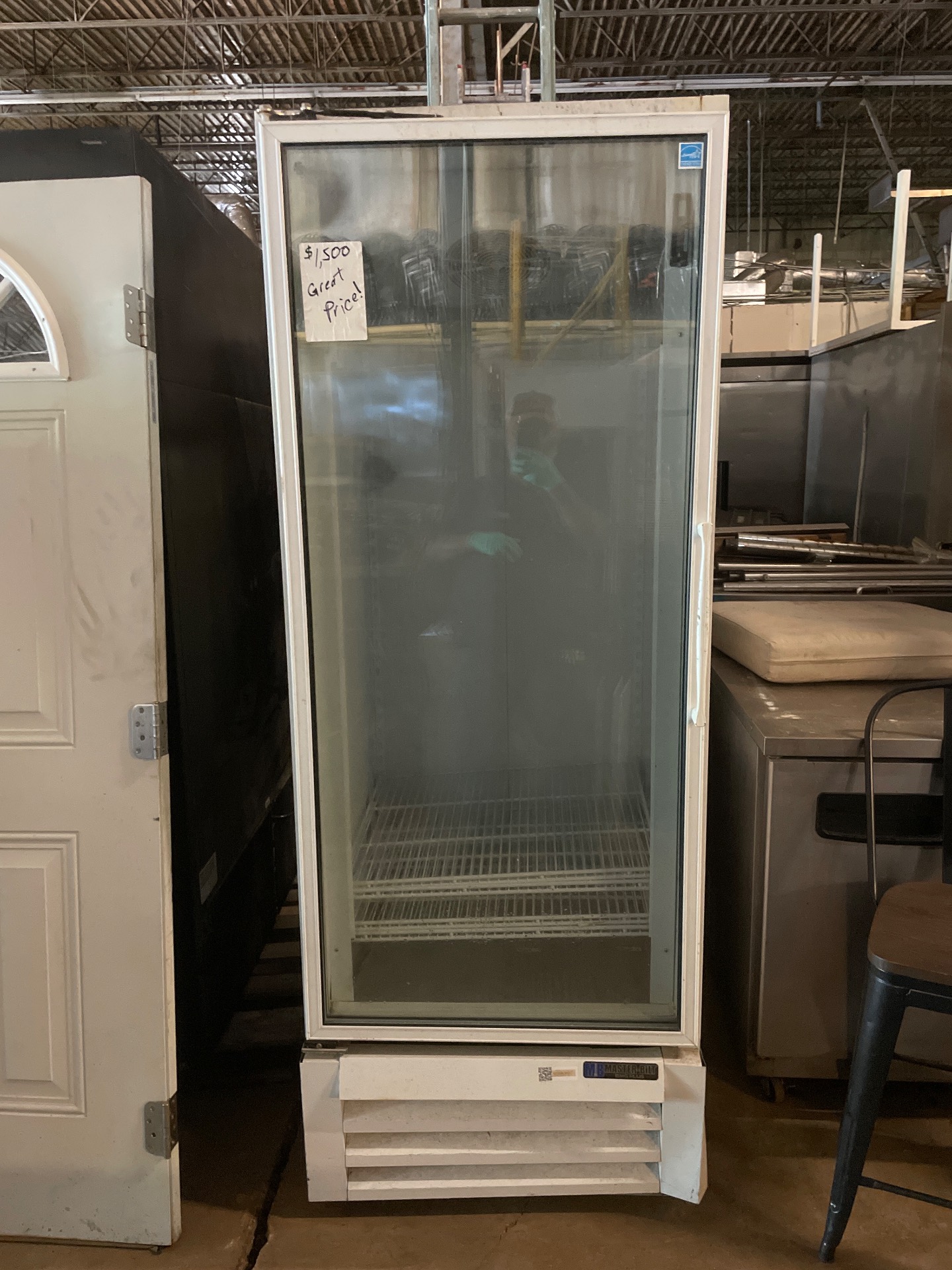 Single Glass Door Commercial Refrigerator - Good Condition
