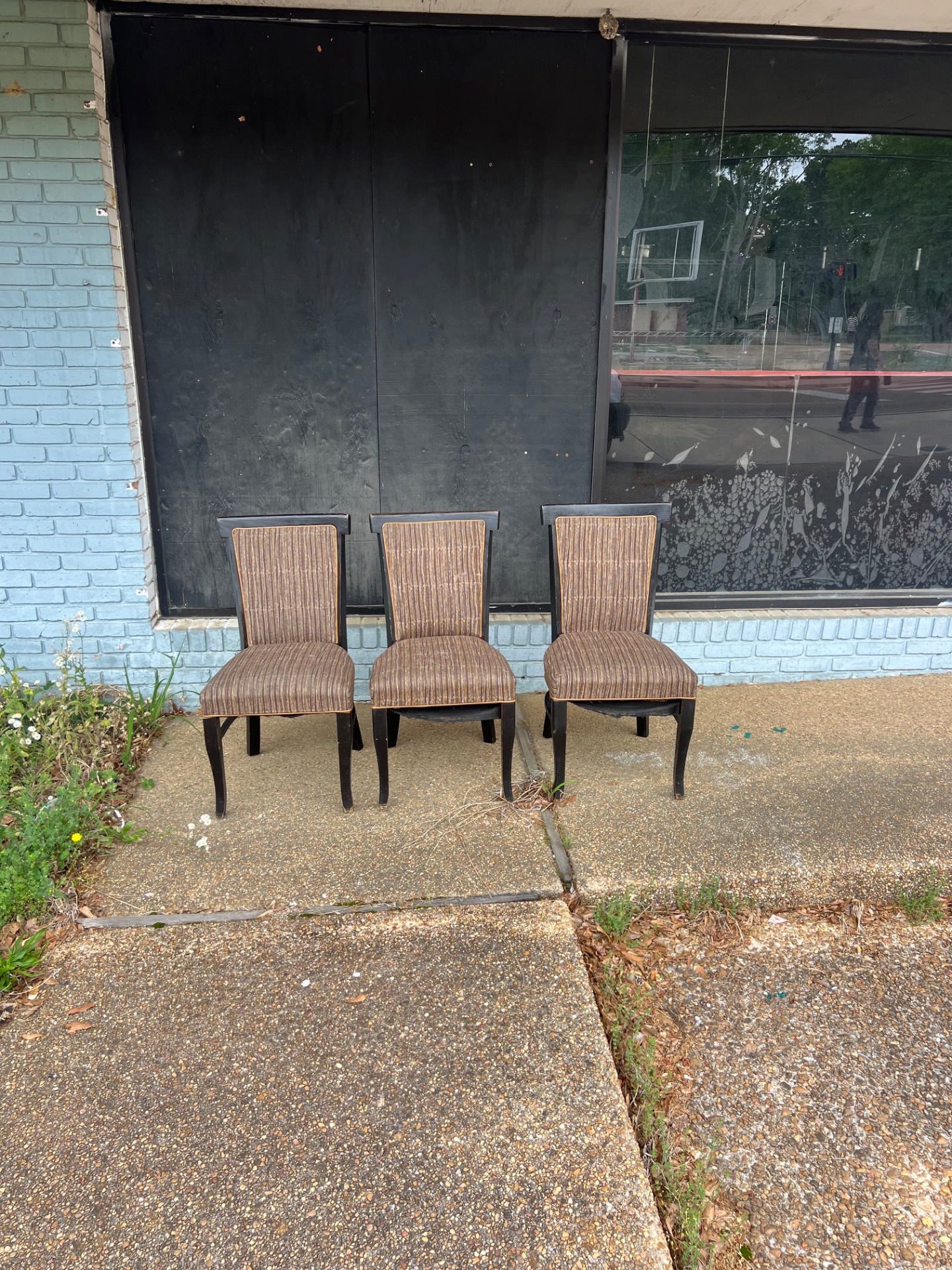 $55ea. / (30) Upholstered Dining Chairs — Dark Wood Frames